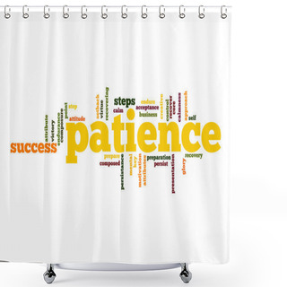 Personality  Patience Word Cloud Shower Curtains
