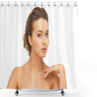 Personality  Beautiful Young Woman Shower Curtains