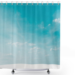 Personality  Beautiful Clean Beach With White Sand And Blue Sky With White Clouds Shower Curtains