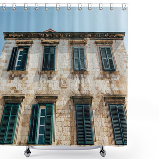 Personality  Low Angle View Of Historical Building And Clear Blue Sky In Dubrovnik, Croatia Shower Curtains