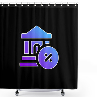 Personality  Bank Blue Gradient Vector Icon Shower Curtains