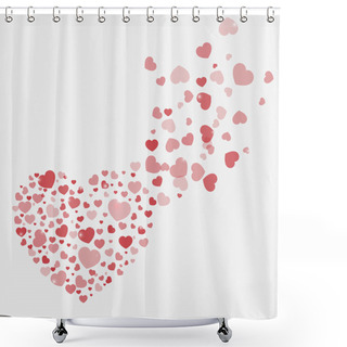 Personality  Vector Background With Hearts Shower Curtains