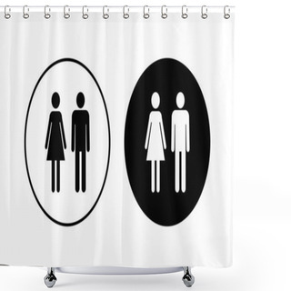 Personality  Man And Woman Icon Set. Male And Female Symbol Shower Curtains