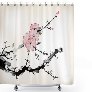Personality  Blossom Painting Shower Curtains