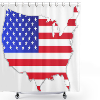 Personality  Usa Map With Flag Shower Curtains