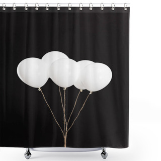 Personality  Bundle Of White Balloons Shower Curtains