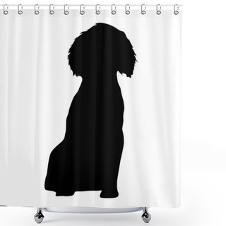 Personality  English Springer Spaniel Silhouette Found In Map Of Europe Shower Curtains