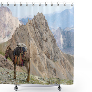 Personality  Cargo Donkey In Mountain Area Shower Curtains