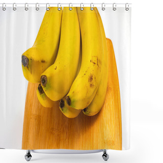 Personality  Image Of Bananas With White Background Shower Curtains