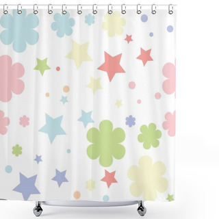 Personality  Seamless Star Pattern Shower Curtains