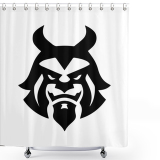 Personality  Viking Logo Design Vector Template. Easy Customizable And Editable. Shower Curtains