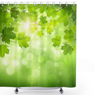 Personality  Natural Green Background Shower Curtains