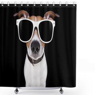 Personality  Cool Sunglasses Dog  Shower Curtains