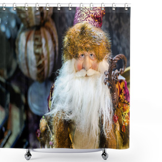 Personality  Santa Claus Christmas Statue Shower Curtains
