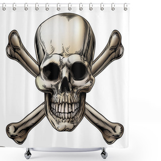 Personality  Skull And Crossbones Icon Shower Curtains