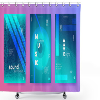 Personality  Electronic Background. Night Club. Glow Musical  Shower Curtains