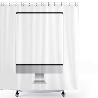 Personality  Computer Monitor Mock Up With Blank Frameless Screen Shower Curtains