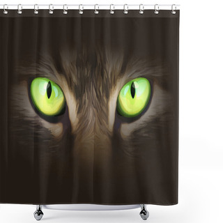 Personality  Cat Eyes Shower Curtains