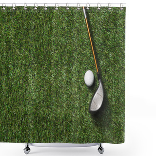 Personality  Golf Club And Ball On Grass Shower Curtains