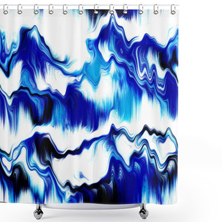 Personality  Wavy Summer Dip Dye Boho Background. Wet Ombre Color Blend For Beach Swimwear, Trendy Fashion Print. Dripping Paint Digital Fluid Watercolor Swirl Effect. High Resolution Seamless Pattern Material. Shower Curtains