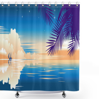Personality  Tropical Sunset Shower Curtains