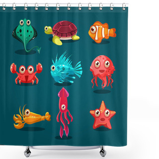 Personality  Cartoon Marine Animals Shower Curtains
