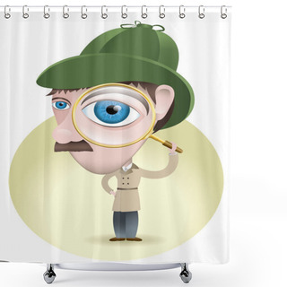 Personality  Detective Looking For Clues Shower Curtains