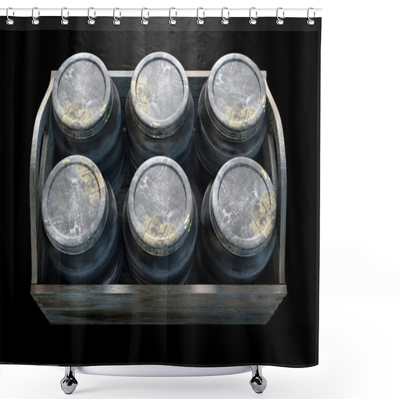 Personality  Whiskey Jars In A Crate Shower Curtains