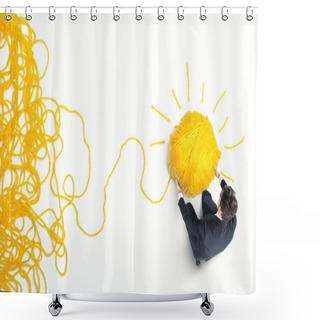 Personality  Concept Of Solution And Innovation Shower Curtains