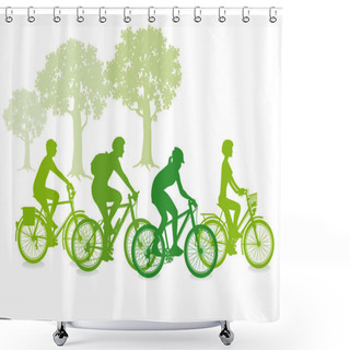 Personality  Cycling In The Green Shower Curtains
