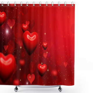 Personality  Valentine Hearts Background. Valentines Red Abstract Wallpaper Shower Curtains