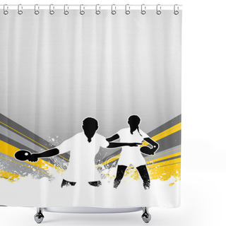 Personality  Ping Pong Background Shower Curtains