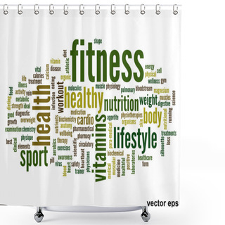 Personality  Fitness Health Word Cloud Shower Curtains