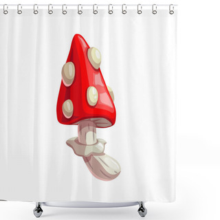 Personality  Poisonous Mushroom, Cartoon Amanita Icon Shower Curtains