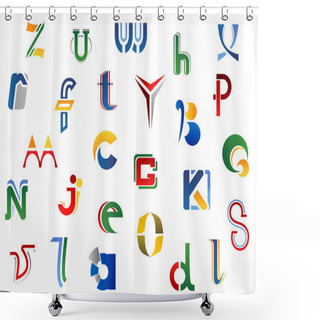 Personality  Set Of Alphabet Symbols Shower Curtains