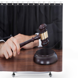 Personality  Judge Striking Gavel Shower Curtains