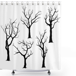 Personality  Tree Silhouettes Elements Shower Curtains