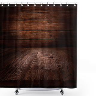 Personality  Wood Background - Table With Wooden Wall Shower Curtains