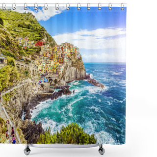 Personality  Manarola, Cinque Terre, Italy Shower Curtains