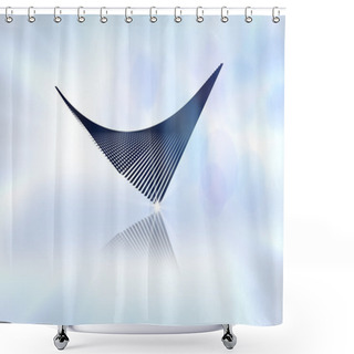 Personality  Geometric Figure. Triangle Curved Inwards. Shower Curtains