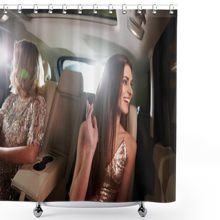 Personality  Women Sitting In In Car  Shower Curtains