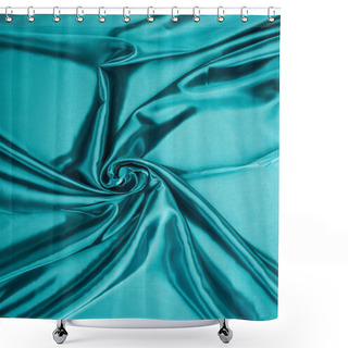 Personality  Turquoise Shiny Satin Fabric Background Shower Curtains