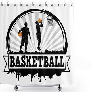 Personality  Basketball Stamp Shower Curtains