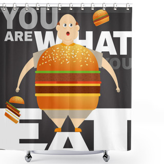 Personality  Obesity Concept Icon Shower Curtains