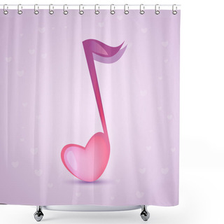 Personality  Musical Love Key. Vector Illustration. Shower Curtains