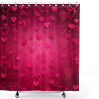Personality  Many Pink Hearts On Pink Background. Shower Curtains