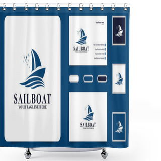 Personality  Sailboat Logo Design Inspiration And Business Card Inspiration Shower Curtains