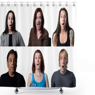 Personality  Group Of Shocked People Shower Curtains
