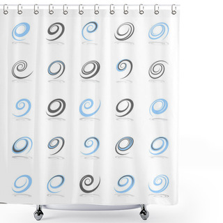 Personality  Design Elements Set. Spiral Shapes.  Shower Curtains