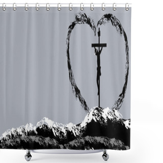 Personality  Crucifixion Shower Curtains